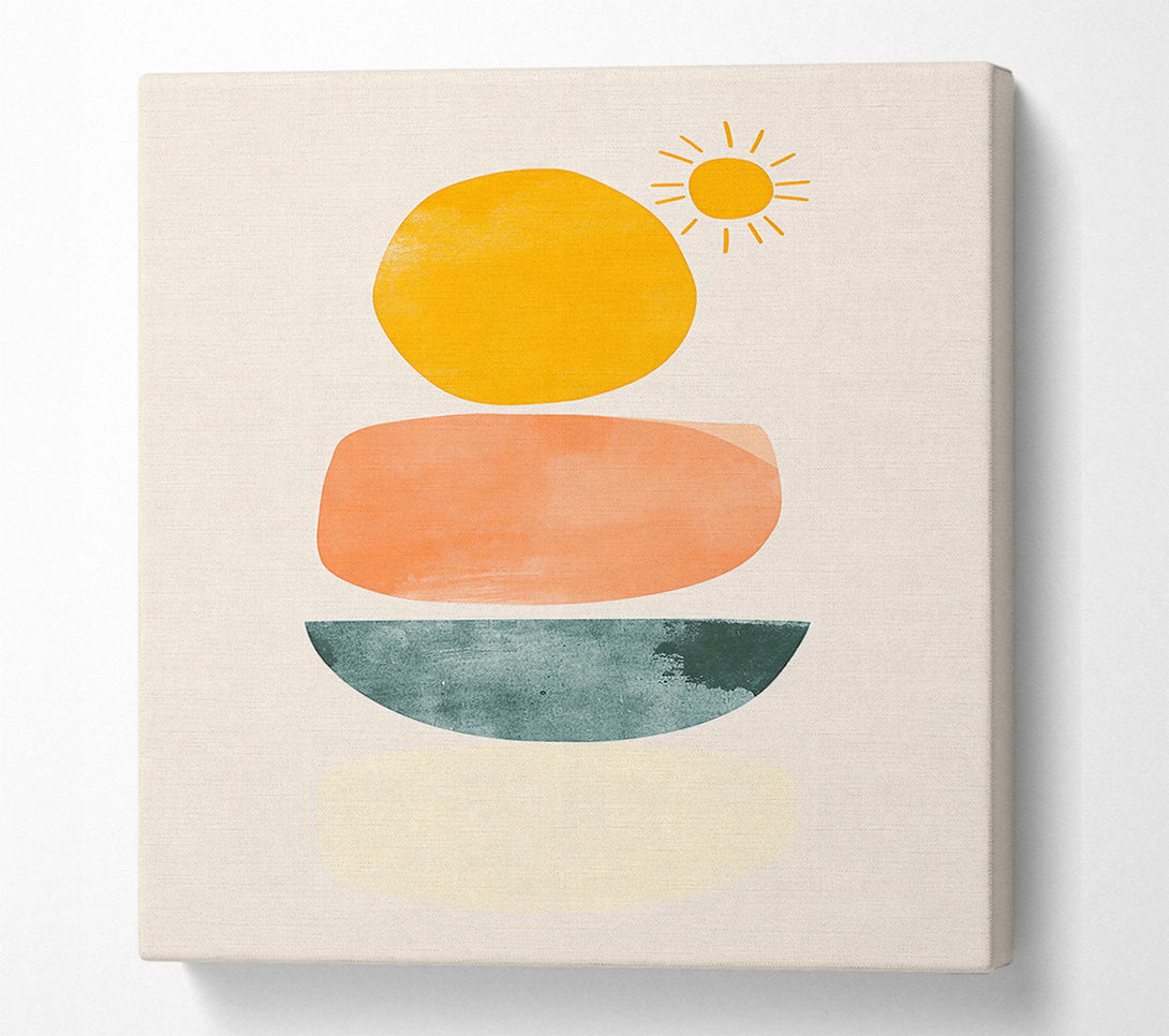  A Canvas Print of Sunlit Peach Shapes Canvas Print