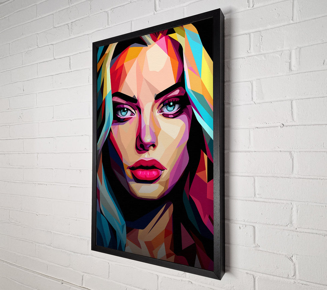  A Canvas Print of Crimson Geometric Gaze Canvas Wall Art