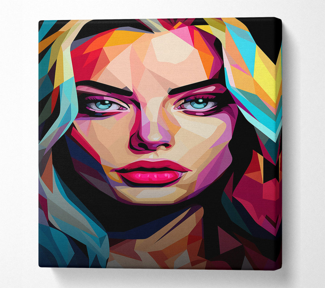  A Canvas Print of Crimson Geometric Gaze Canvas Wall Art