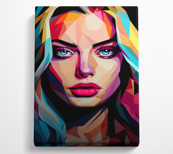  A Canvas Print of Crimson Geometric Gaze Canvas Wall Art