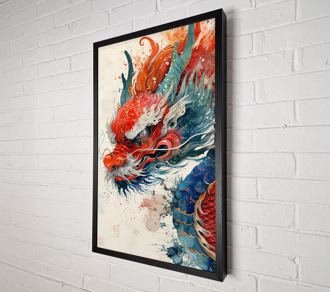 A Canvas Print of Crimson Dragon'S Gaze Canvas Art