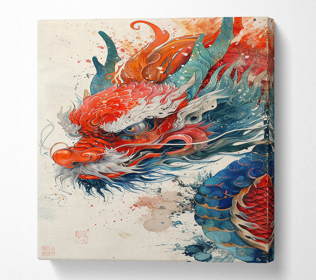  A Canvas Print of Crimson Dragon'S Gaze Canvas Art