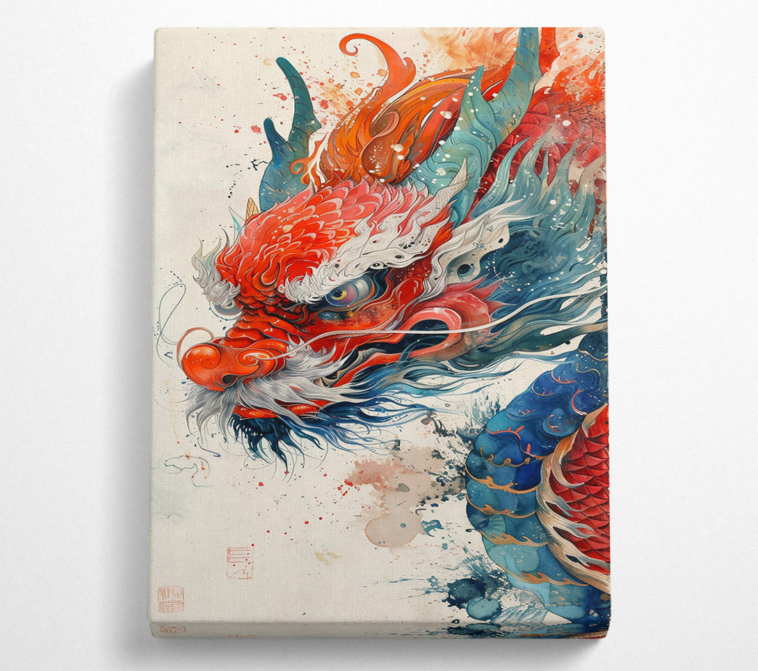  A Canvas Print of Crimson Dragon'S Gaze Canvas Art