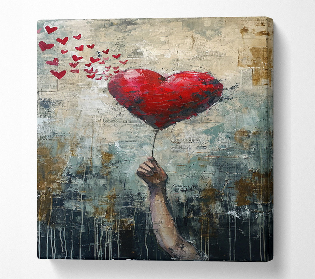  A Canvas Print of Balloon Heart Canvas Print