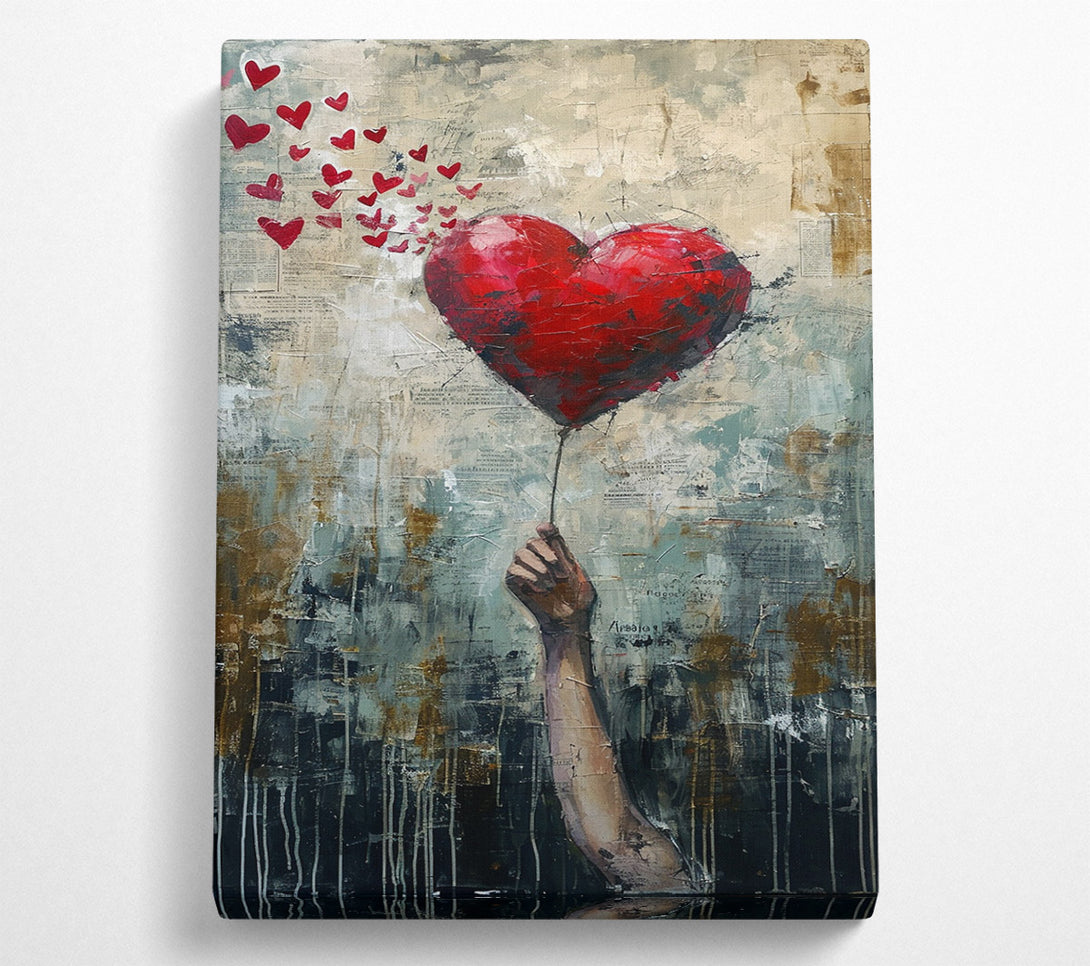  A Canvas Print of Balloon Heart Canvas Print