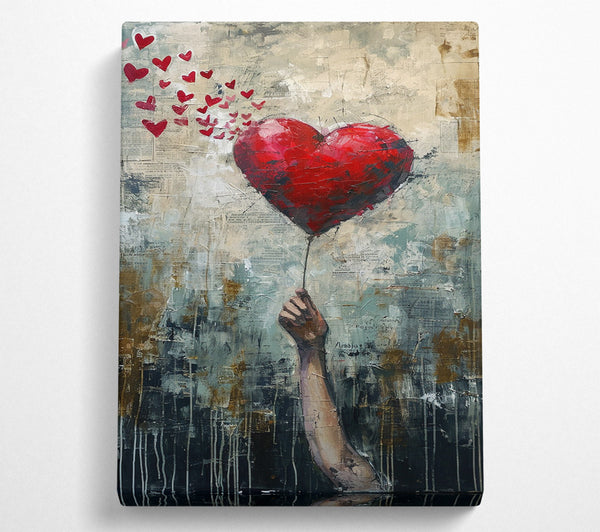  A Canvas Print of Balloon Heart Canvas Print