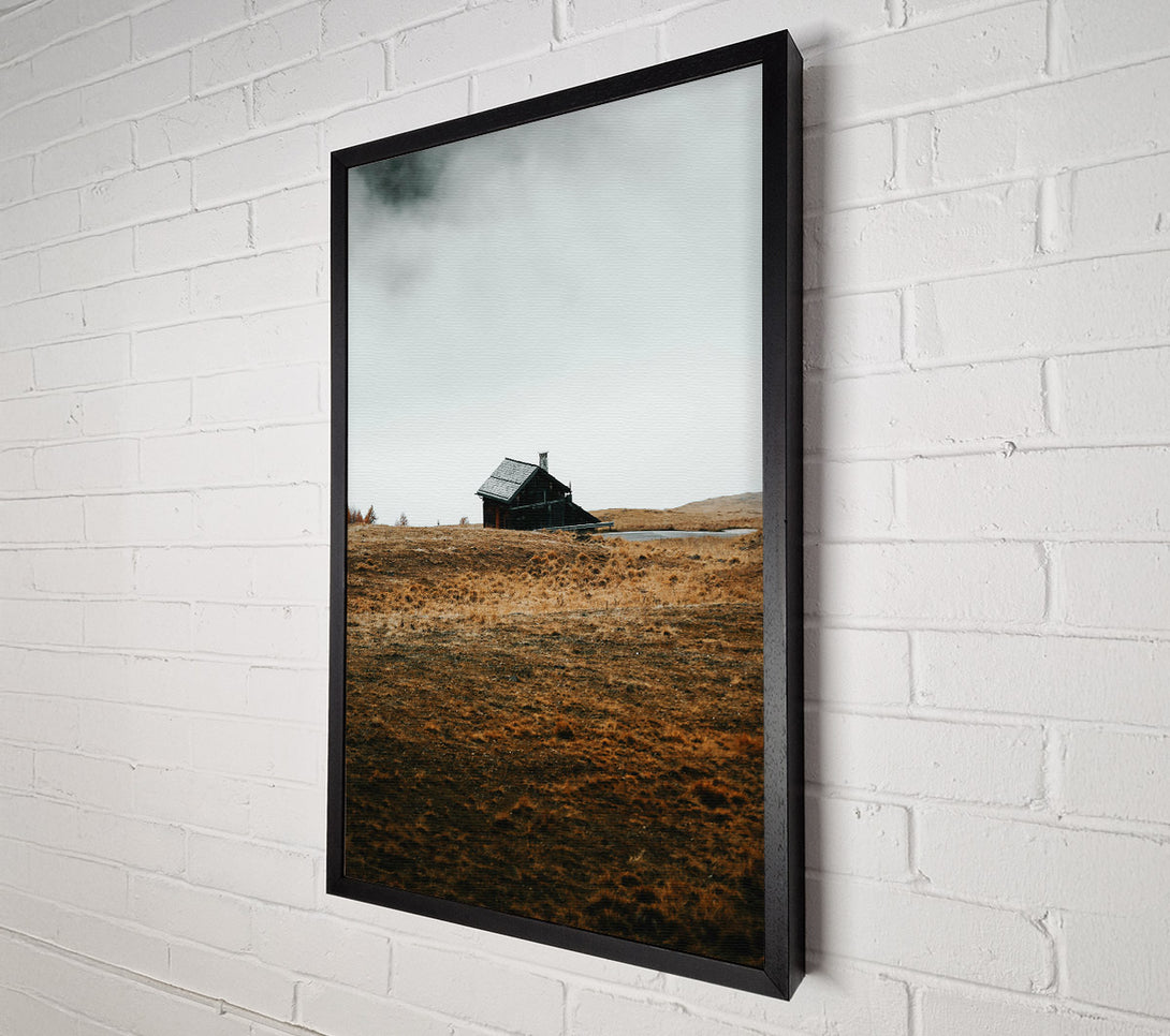  A Canvas Print of Brown Field Cabin Canvas Art