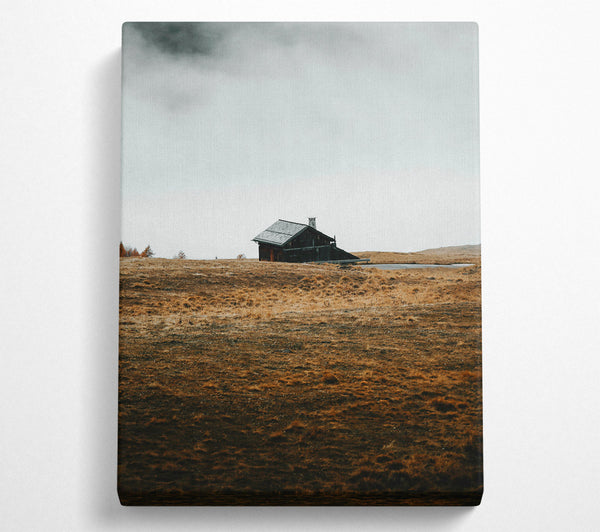  A Canvas Print of Brown Field Cabin Canvas Art