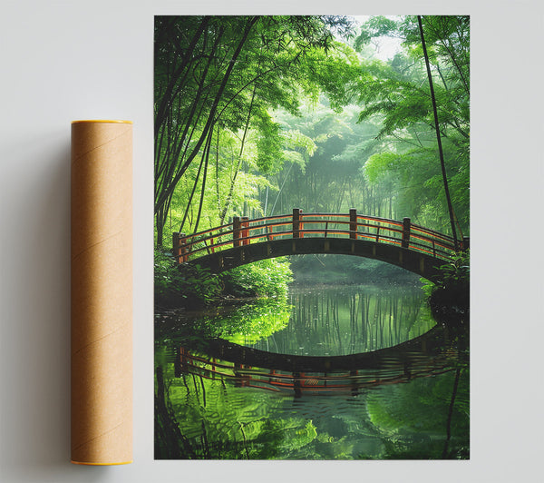 Emerald Bridge Reflection Giclee Print