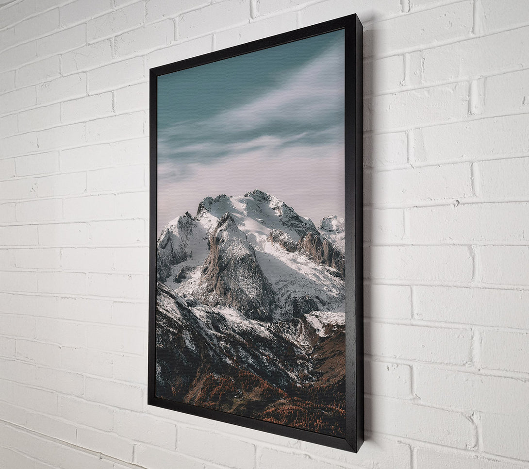  A Canvas Print of White Peaks In Grey Skies Canvas Print