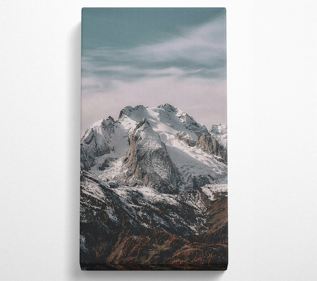  A Canvas Print of White Peaks In Grey Skies Canvas Print