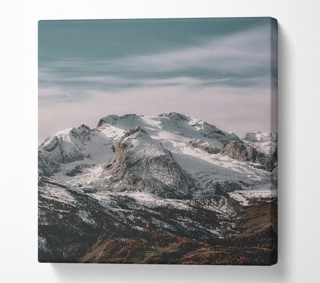  A Canvas Print of White Peaks In Grey Skies Canvas Print