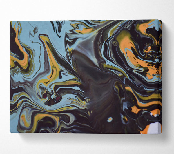  A Canvas Print of Black And Blue Swirls. Canvas Print