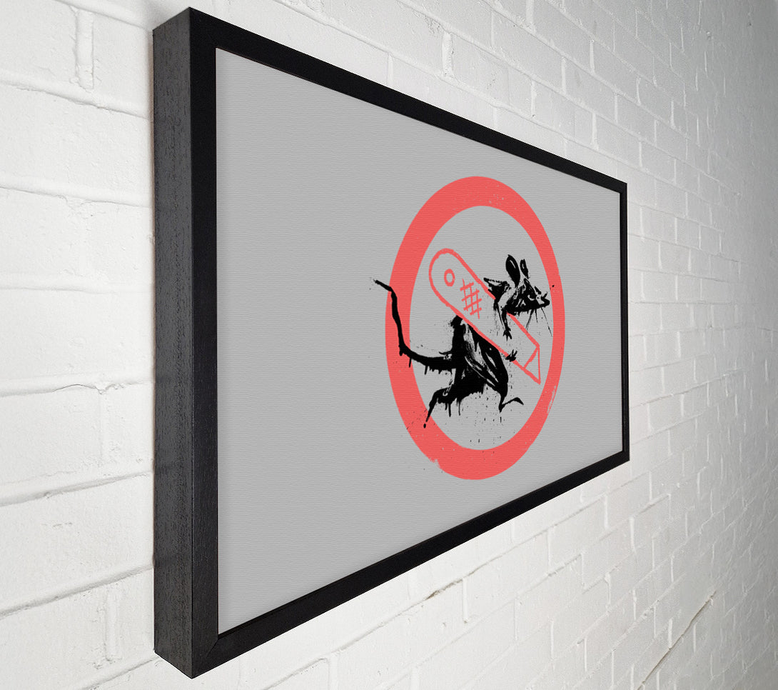  A Canvas Print of Banksy Grey Knife Rat Canvas Print