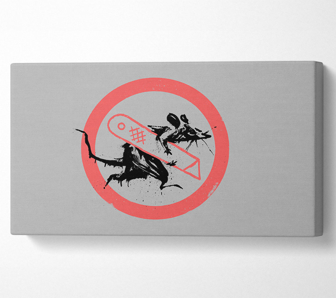  A Canvas Print of Banksy Grey Knife Rat Canvas Print
