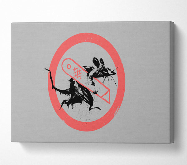  A Canvas Print of Banksy Grey Knife Rat Canvas Print