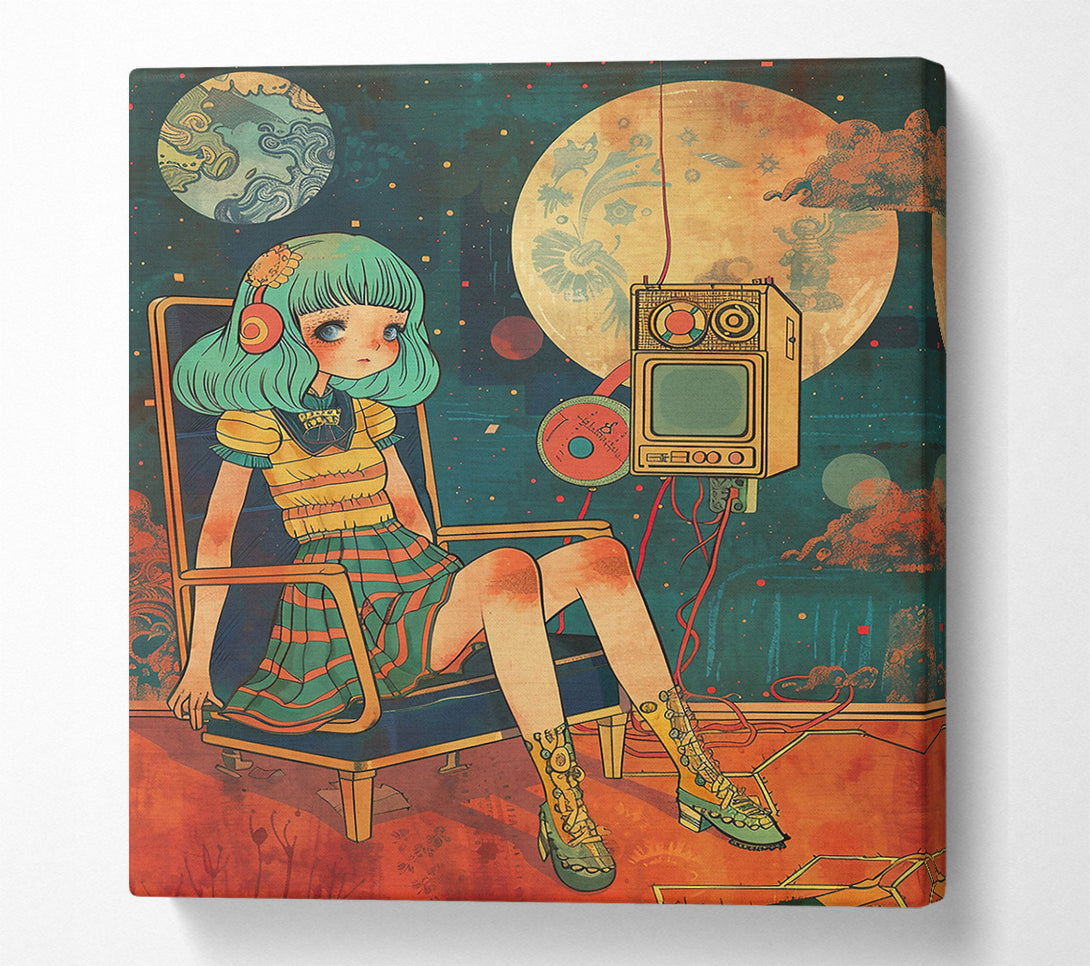  A Canvas Print of Teal Dream Of Space Canvas Wall Art