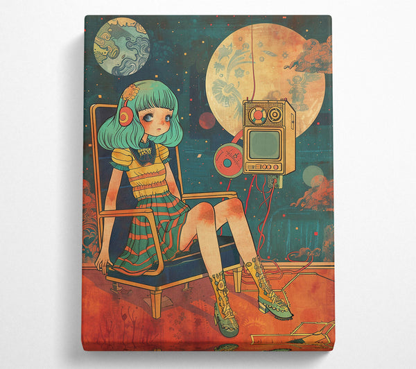  A Canvas Print of Teal Dream Of Space Canvas Wall Art
