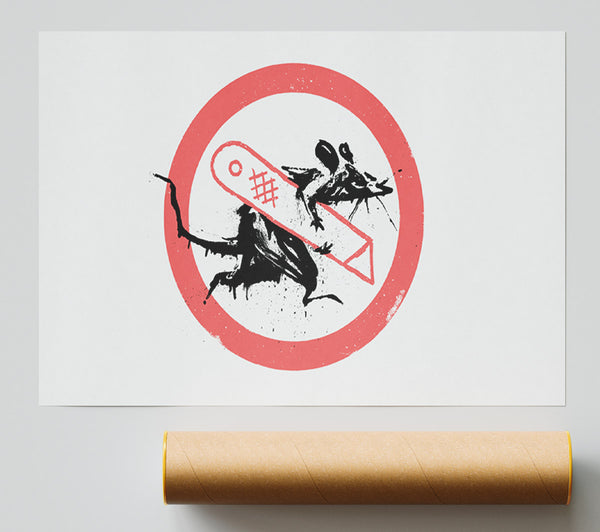 Banksy Knife Rat Poster
