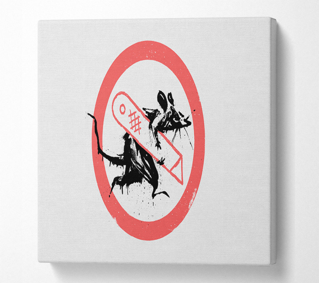  A Canvas Print of Banksy Knife Rat Canvas Wall Art