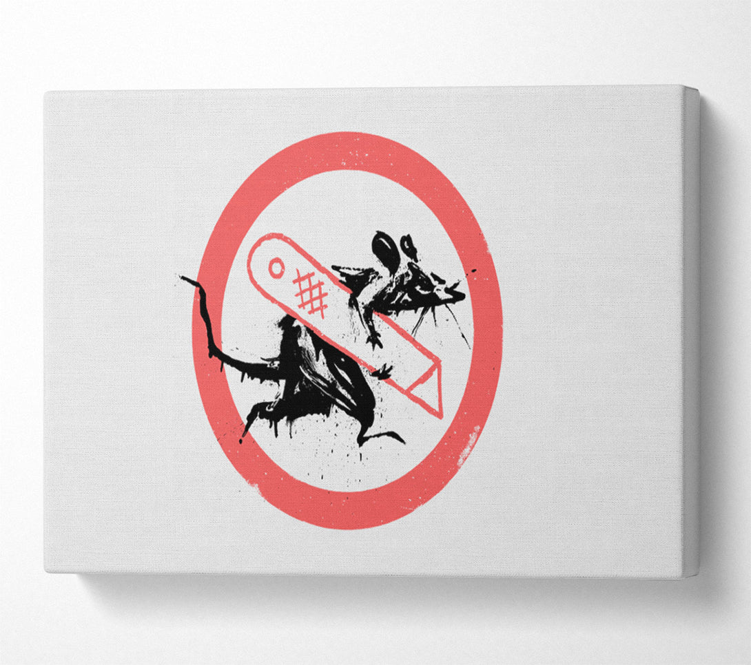  A Canvas Print of Banksy Knife Rat Canvas Wall Art