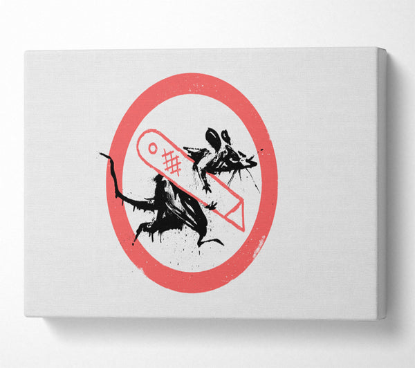  A Canvas Print of Banksy Knife Rat Canvas Wall Art