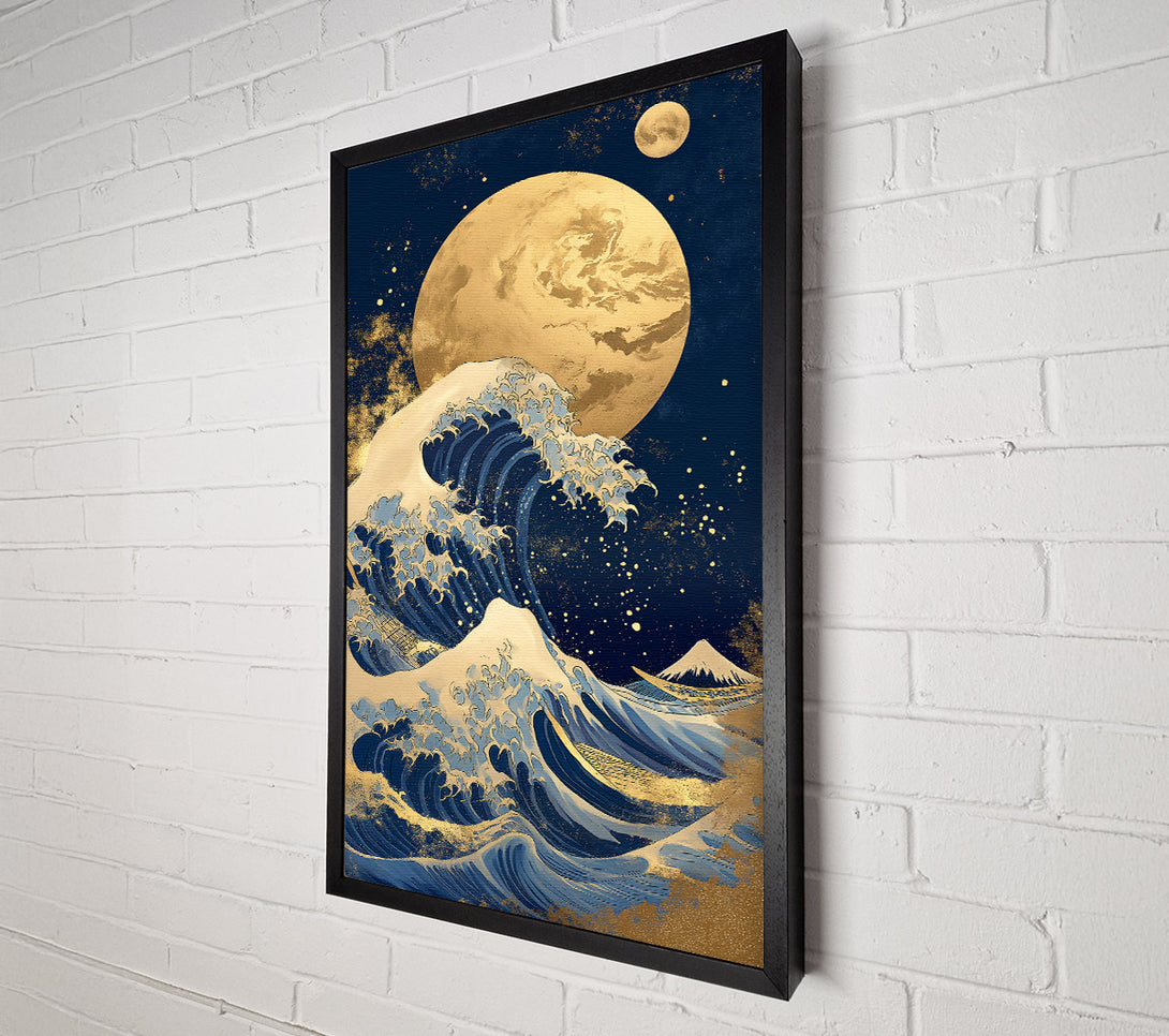  A Canvas Print of Golden Cosmic Wave Canvas Art