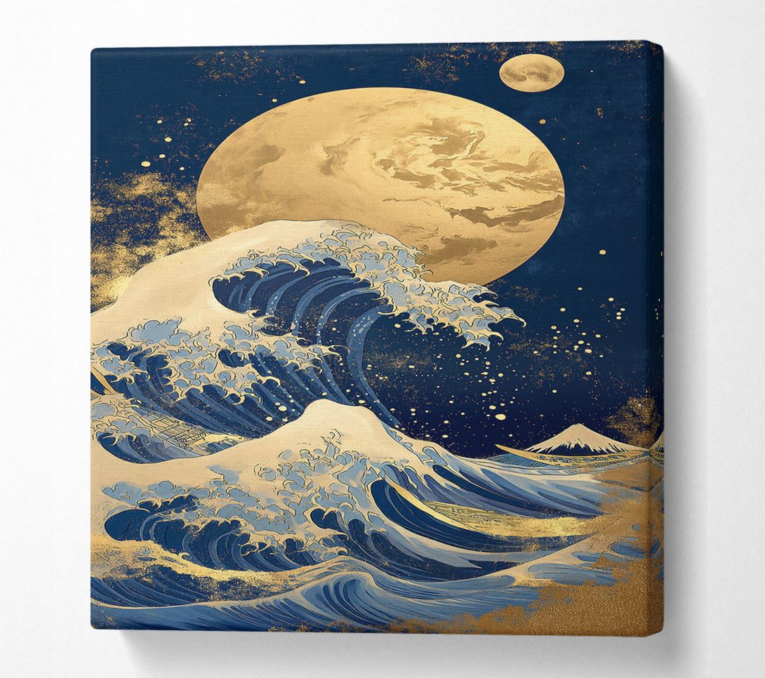  A Canvas Print of Golden Cosmic Wave Canvas Art