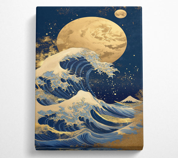  A Canvas Print of Golden Cosmic Wave Canvas Art