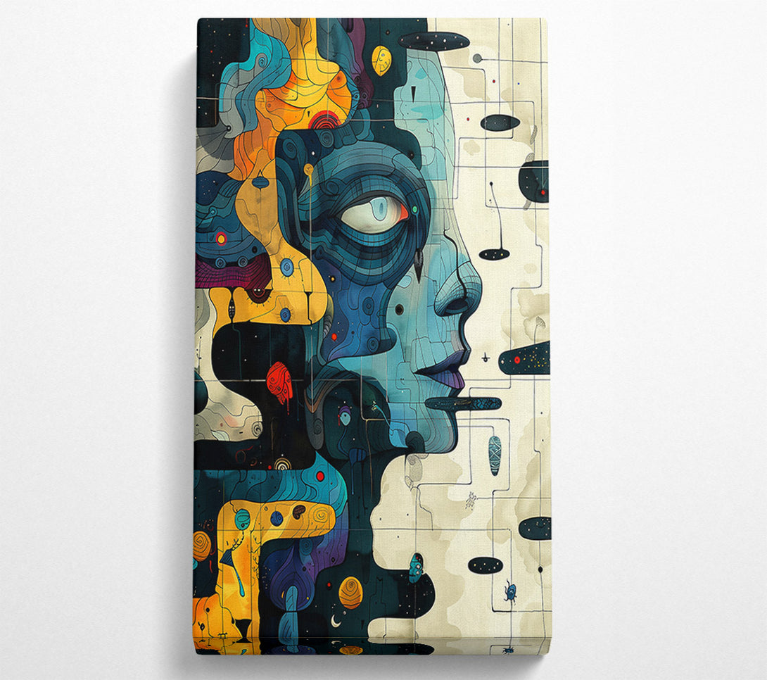  A Canvas Print of Azure Cosmic Portrait Canvas Print
