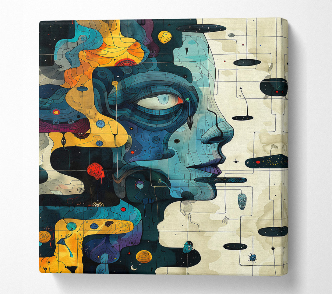  A Canvas Print of Azure Cosmic Portrait Canvas Print