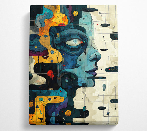  A Canvas Print of Azure Cosmic Portrait Canvas Print