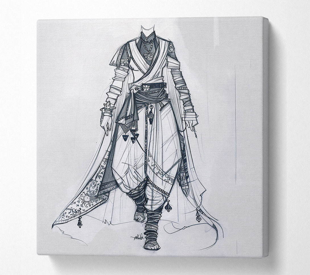  A Canvas Print of White Traveler'S Attire Canvas Print