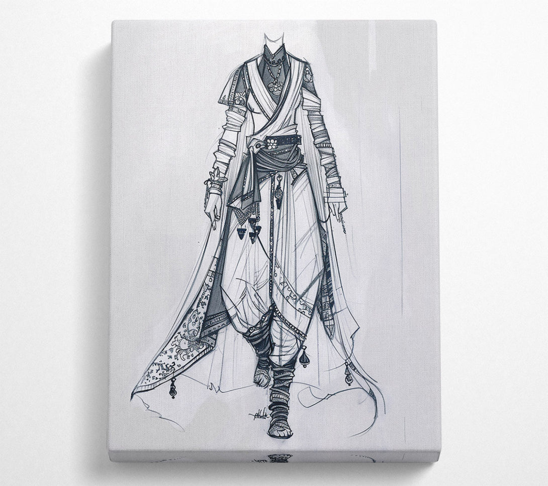  A Canvas Print of White Traveler'S Attire Canvas Print