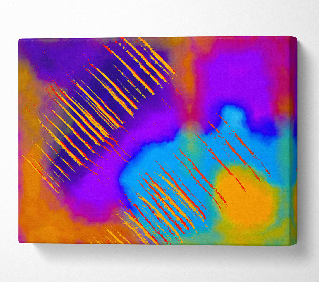  A Canvas Print of Orange Abstract Strokes Canvas Wall Art