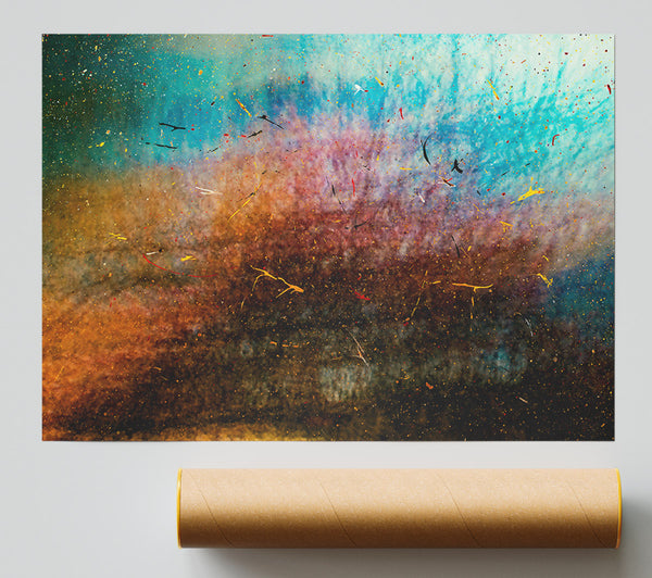 Azure Cosmic Burst Poster