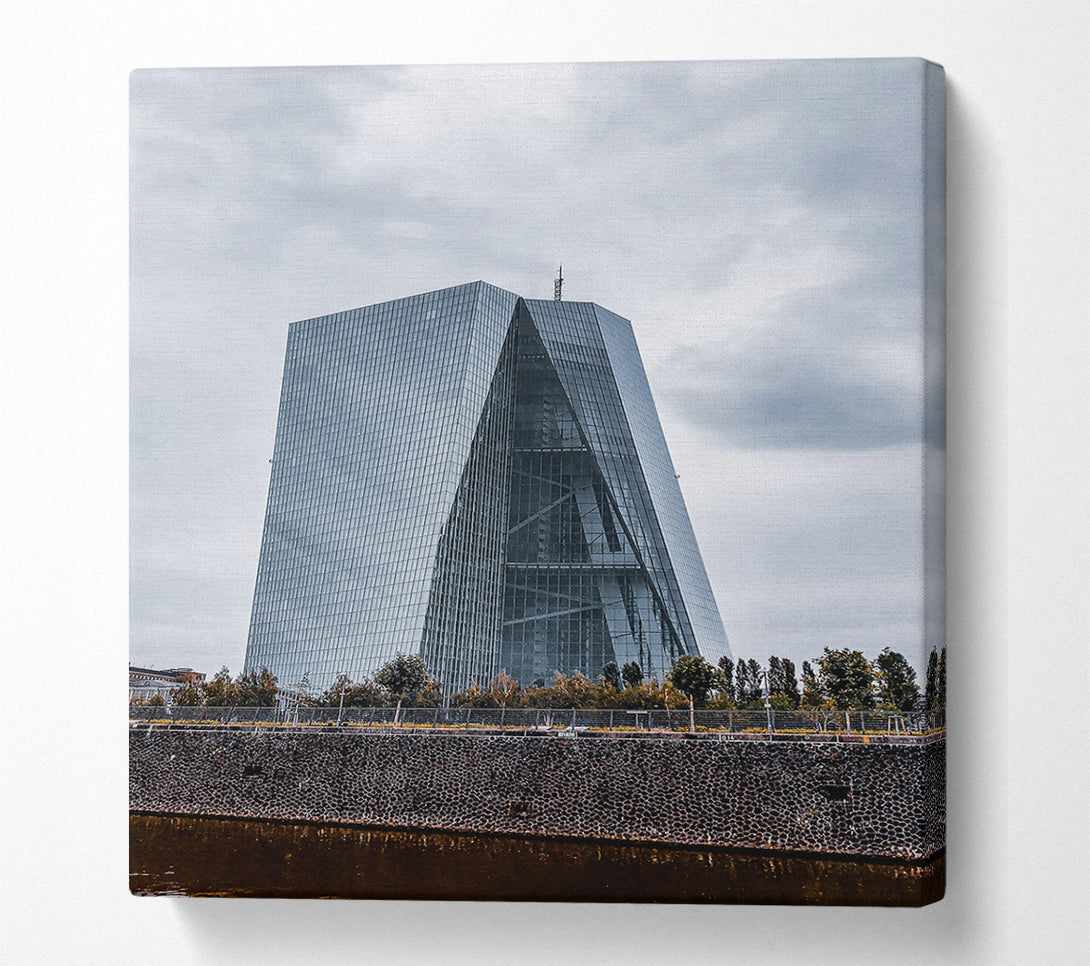  A Canvas Print of Steel And Blue Skyscraper Canvas Art