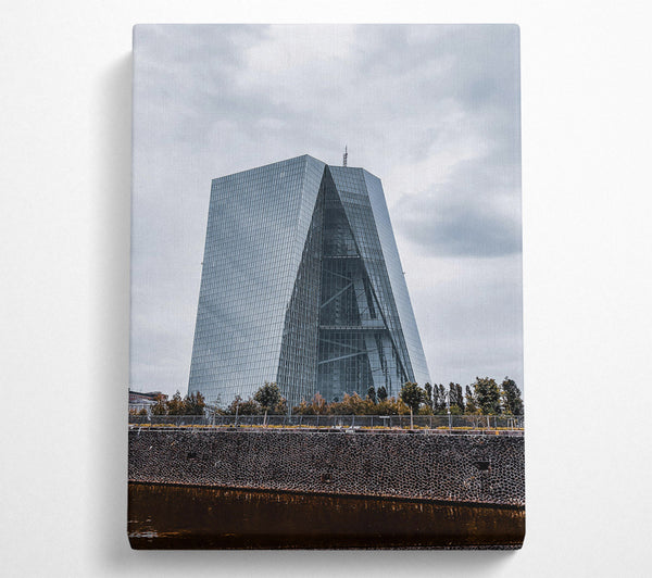 A Canvas Print of Steel And Blue Skyscraper Canvas Art