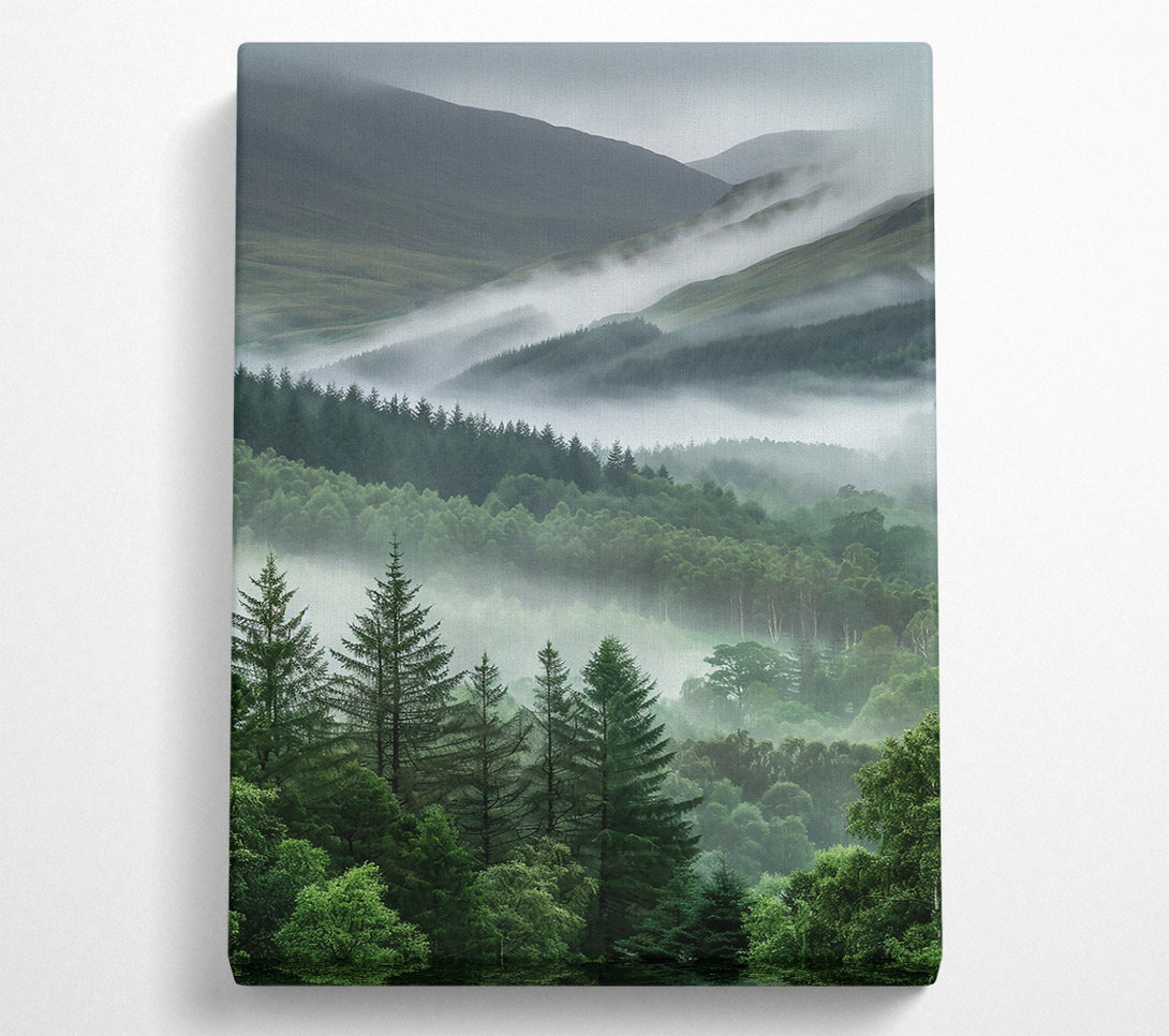  A Canvas Print of Emerald Foggy Hills Canvas Print