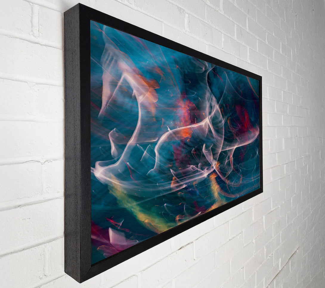  A Canvas Print of Teal Smoke Swirls Canvas Art