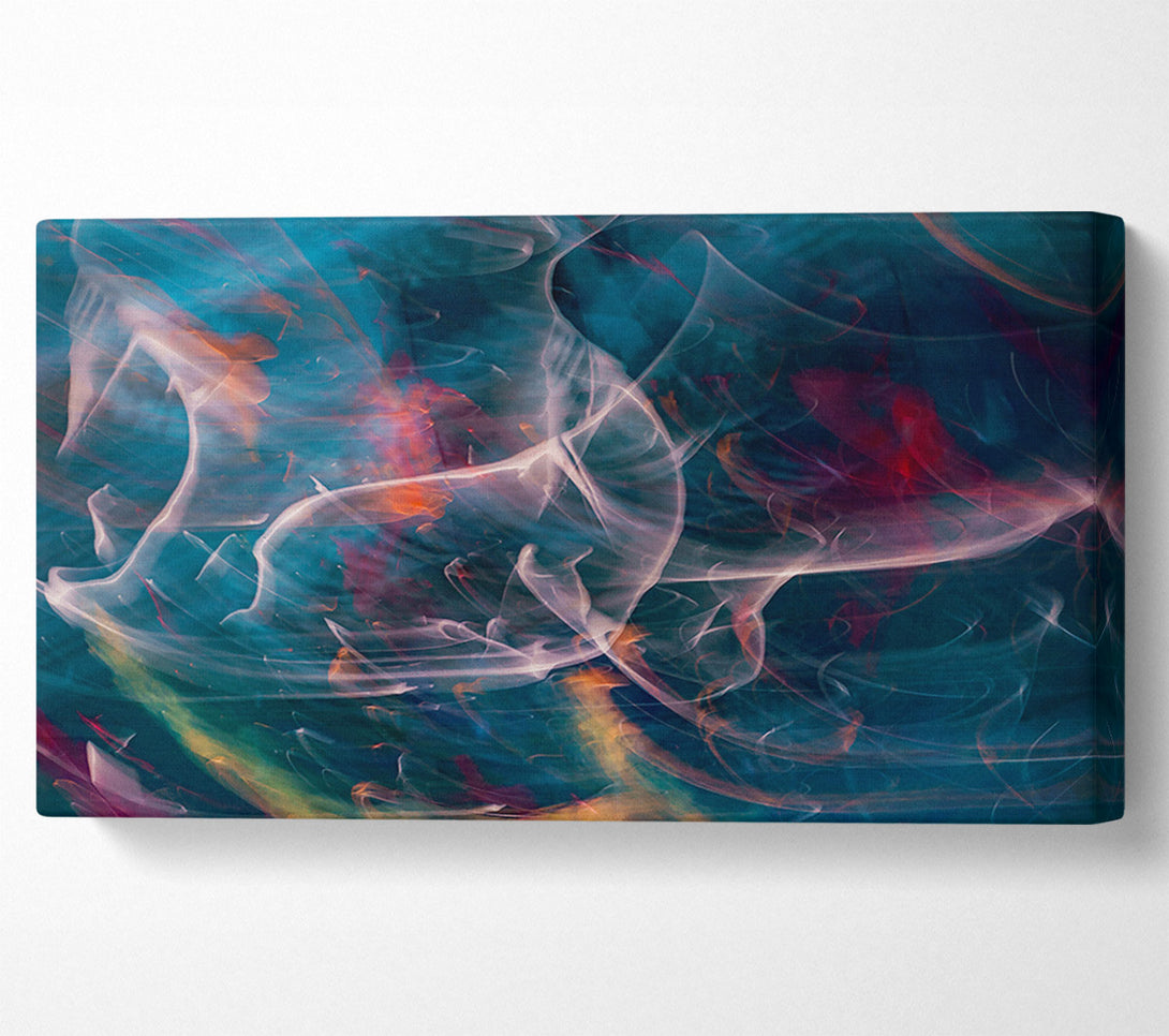  A Canvas Print of Teal Smoke Swirls Canvas Art