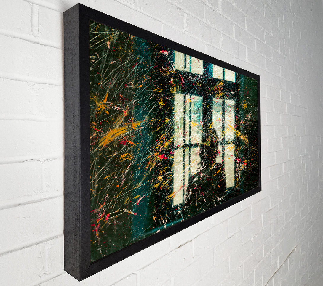  A Canvas Print of Teal Window Streaks Canvas Print