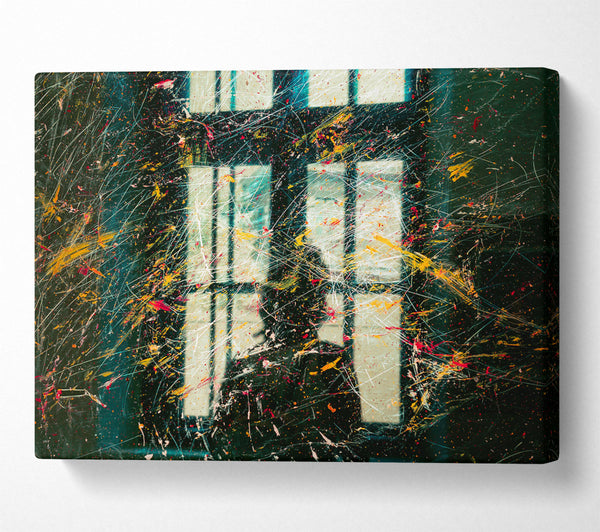  A Canvas Print of Teal Window Streaks Canvas Print