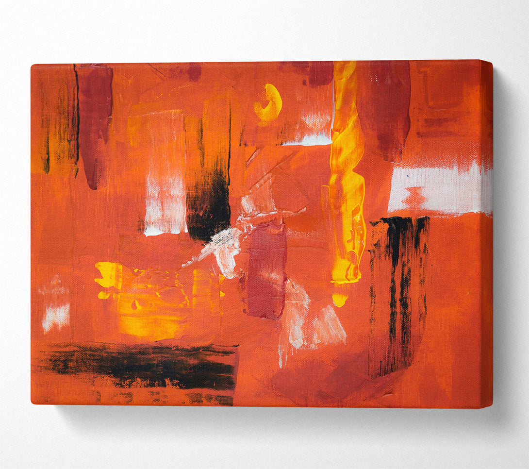  A Canvas Print of Orange Abstract Expressionism Canvas Art
