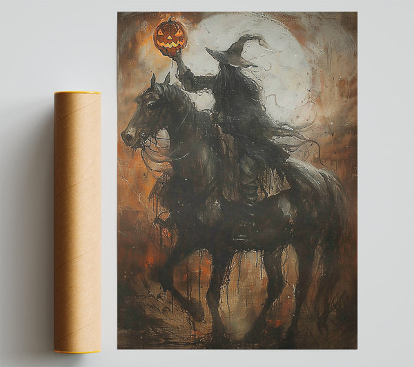 Crimson Pumpkin Rider Print