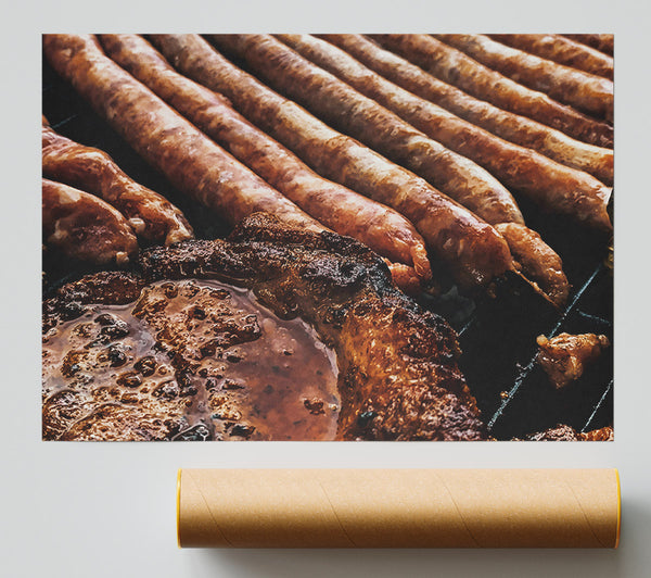 Browned & Charred Sausages Giclee Print