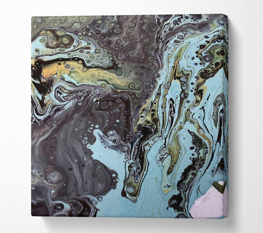  A Canvas Print of Aqua Swirls And Dots Canvas Art