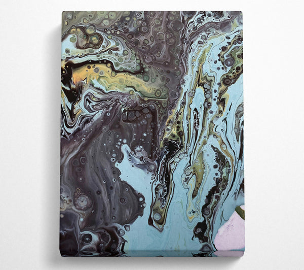  A Canvas Print of Aqua Swirls And Dots Canvas Art