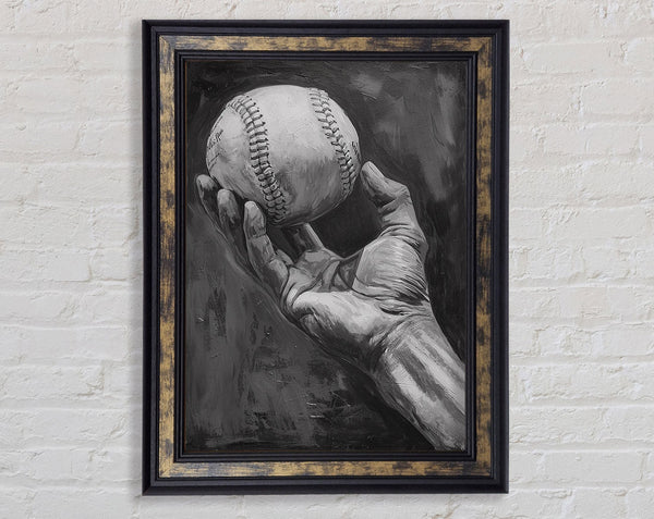 Baseball Hands Framed Print