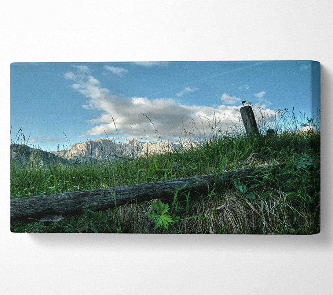 A Canvas Print of Green Mountain Fencepost Canvas Print